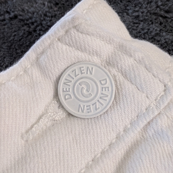 Levi's Denizen White Denim Bib Shortalls 90s Aesthetic Utility Chic - Picture 13 of 13